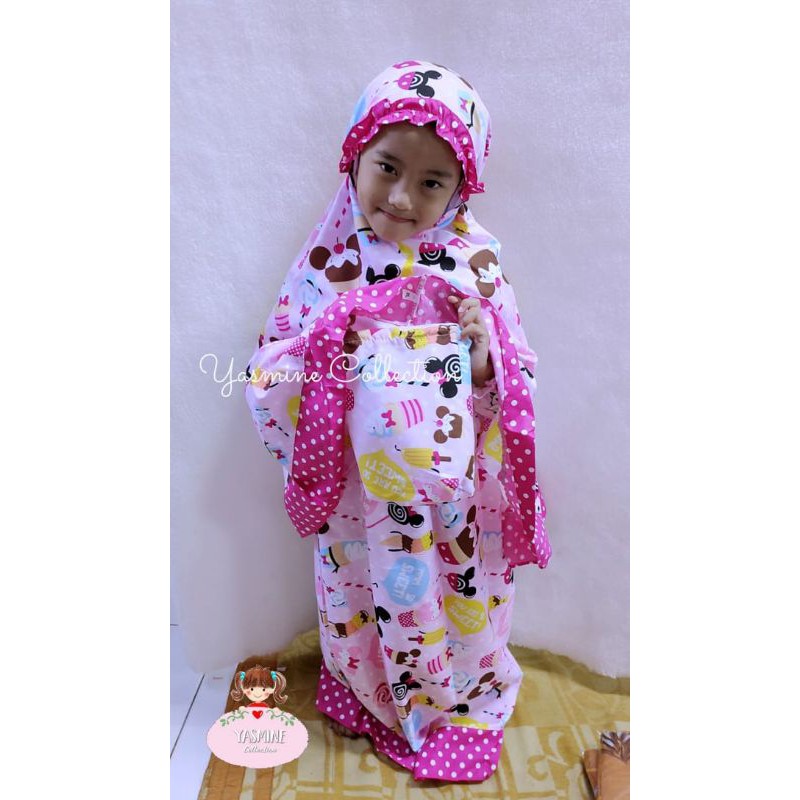 MUKENA KARAKTER JUNIOR ANAK USIA 6-11 TAHUN BISA PILIH MOTIF