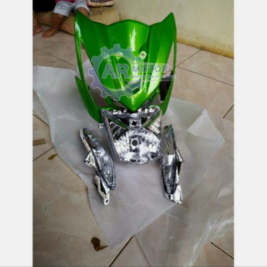 TAMENG / TEBENG PLUS LAMPU DAN SEN DEPAN BEAT FI HIJAU