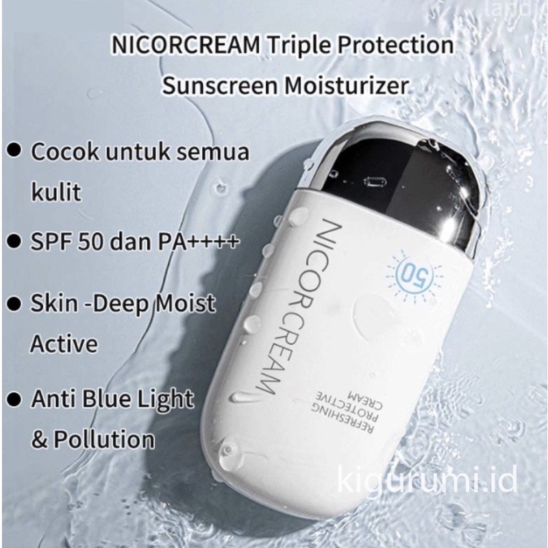 NICOR UV Shield Essential Sunscreen SPF 50 PA+++ Skincare Sun block 50gr