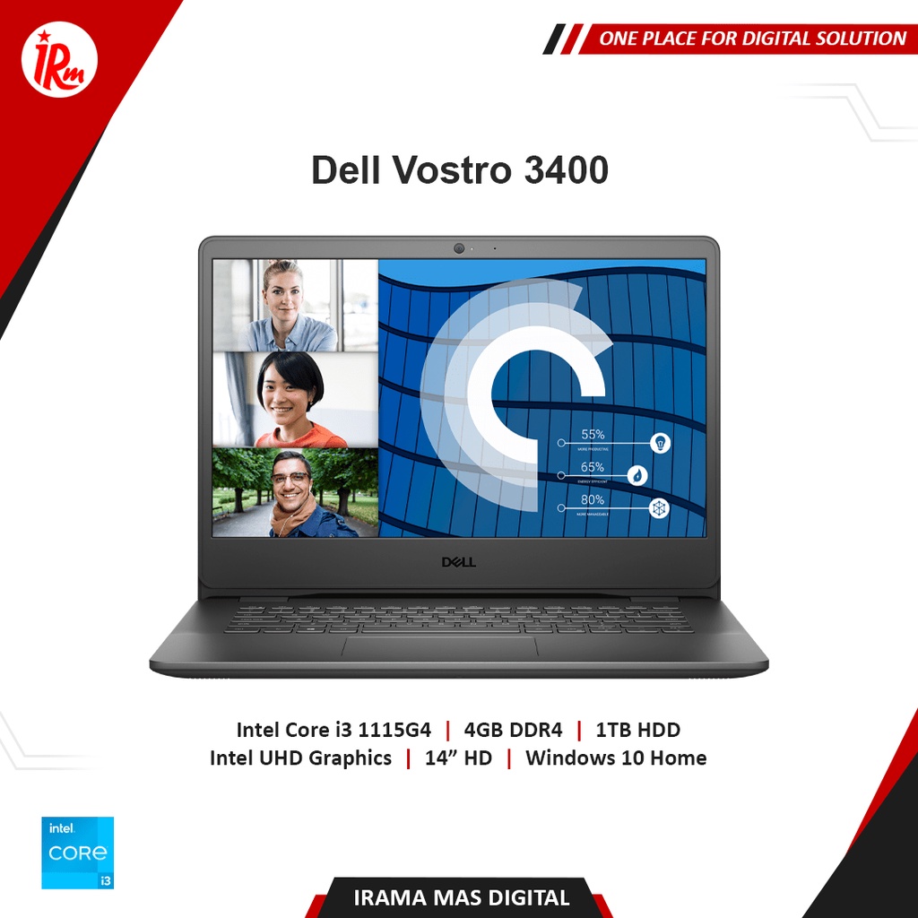 DELL VOSTRO V3400 CORE i3-1115G4/4GB/1TB/14HD/W10 - Black
