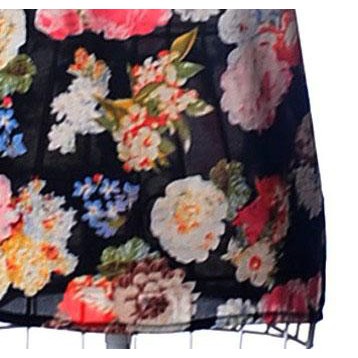 Women's Stylish Black Floral Chiffon Vest