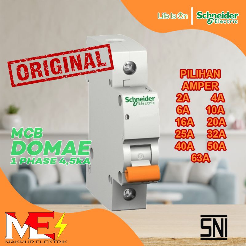 Jual Mcb Schneider Domae Phase A A Original Shopee Indonesia