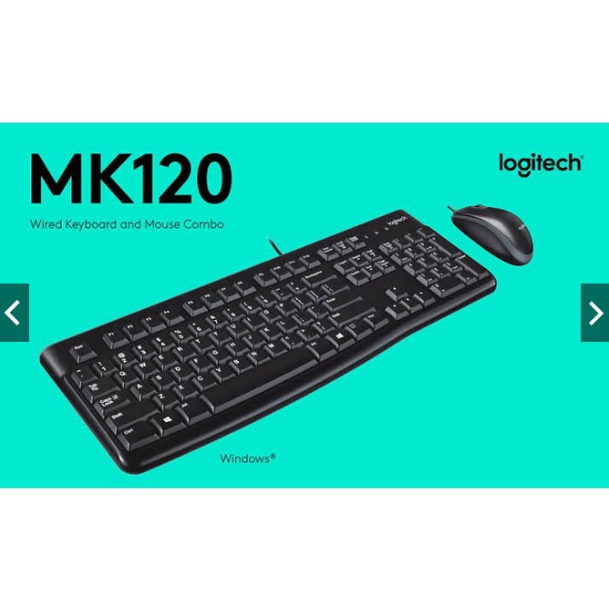 Keyboard Mouse Logitech MK120 Original Keybord Komputer Laptop Garansi Resmi Tahan Lama