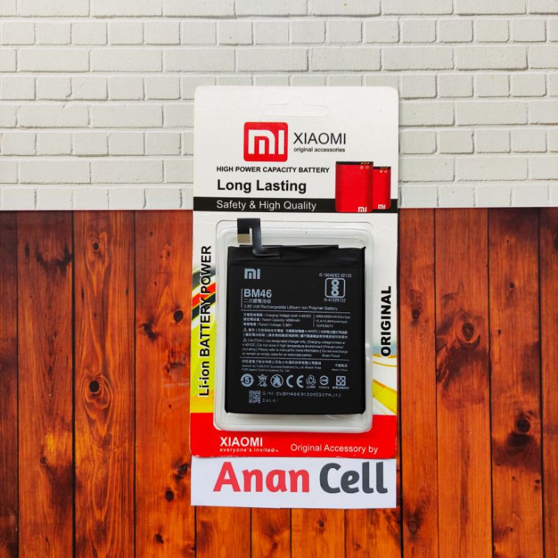 Baterai Batre Xiaomi Redmi Note 3 BM46 / Baterai Xiaomi BM46 BM 46 BM-46 / Battery Xiomi