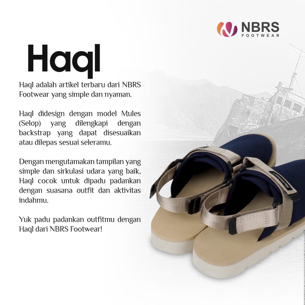 Nibras Footwear HAQL Sepatu Sandal Pria dan Wanita Sendal Simple Kekinian Trendy dan Terbaru