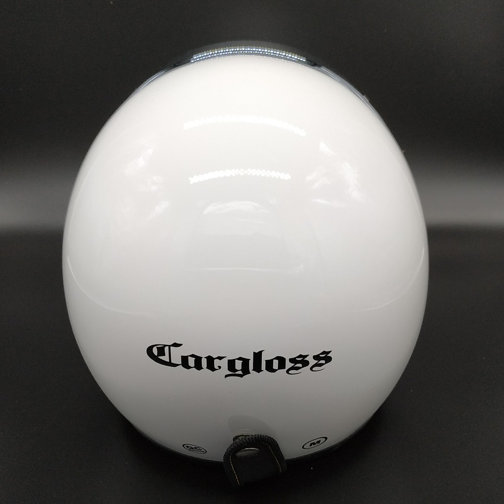 Helm Cargloss Retro White + Kaca Snail Silver