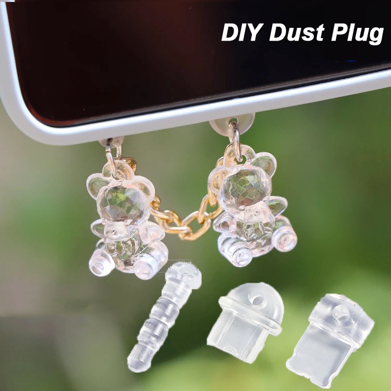 Plug Pelindung Port Charger / Earphone 3.5mm Universal Transparan Anti Debu DIY