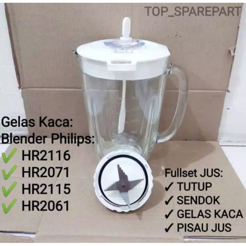 Tabung blender Philips HR 2116-2071-kaca ukuran 2liter