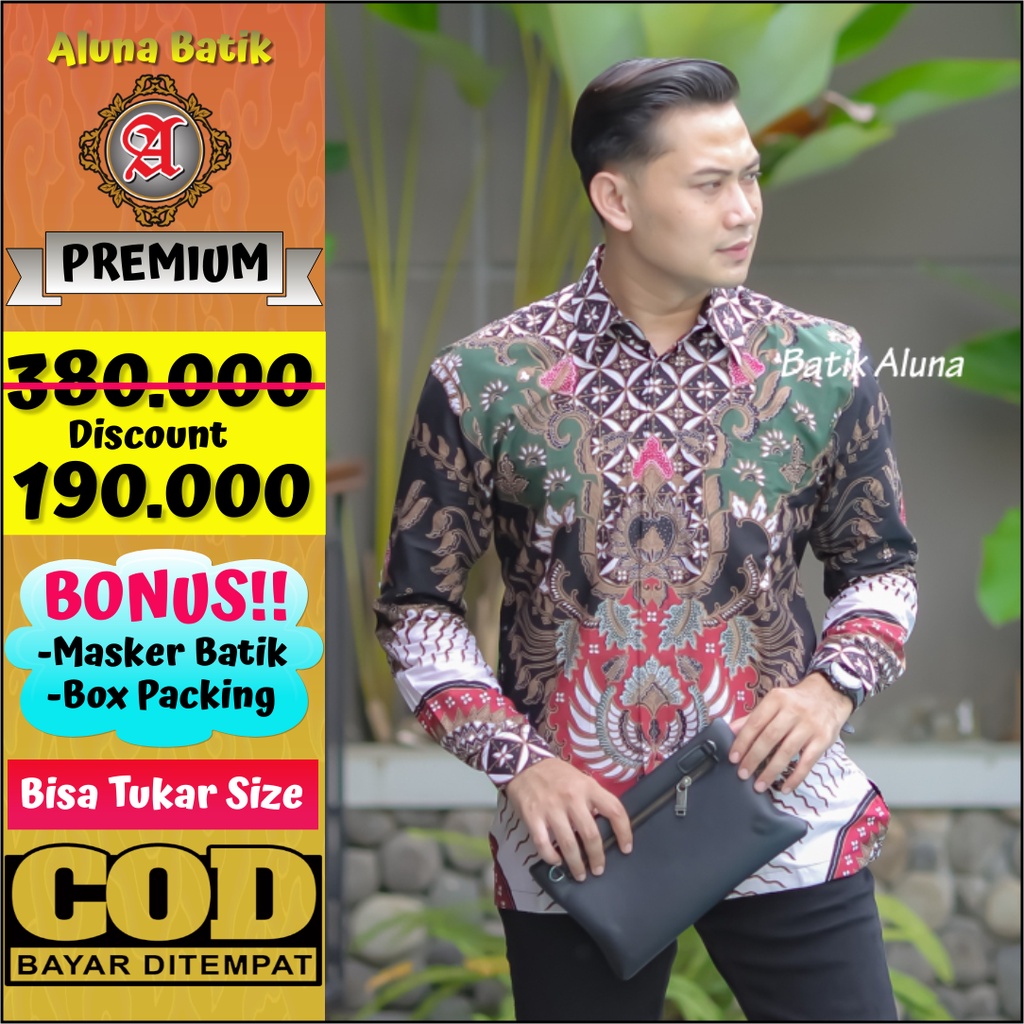 Kemeja Pria Premium Batik Lengan Panjang Furing Solo Produksi Batik Aluna PCW 029