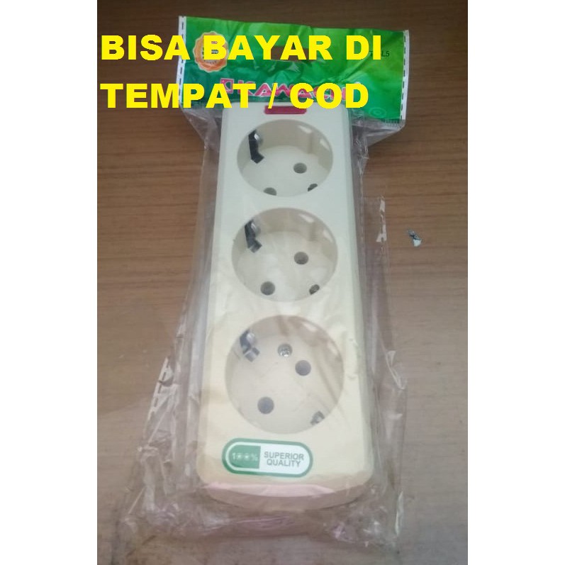 STOP KONTAK 3 LUBANG KUNINGAN SNI / TERMINAL STOP KONTAK 3 LUBANG KAWACHI