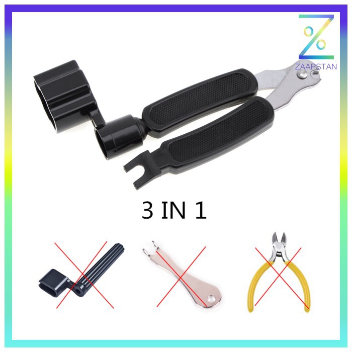 Guitar Tools 3 in 1 String Winder + Bridge Pins Puller + String Cutter