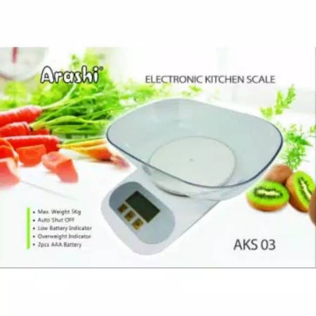 Timbangan Kue / Timbangan Dapur MANGKOK Digital 5 kg ARASHI AKS-03