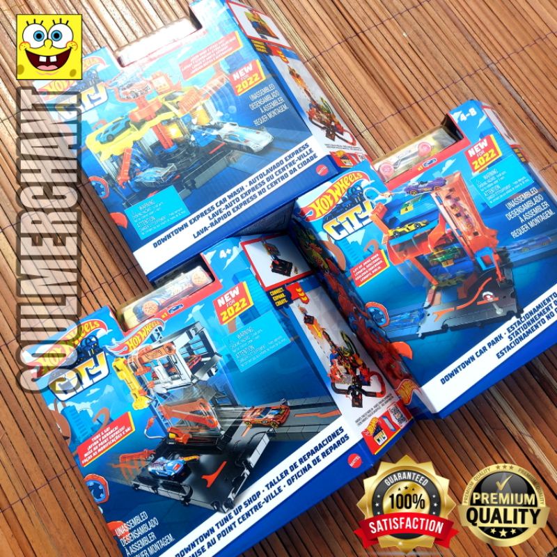 Jual HOTWHEELS DOWNTOWN TUNE UP SHOP EXPRESS CAR WASH CAR PARK TRACK