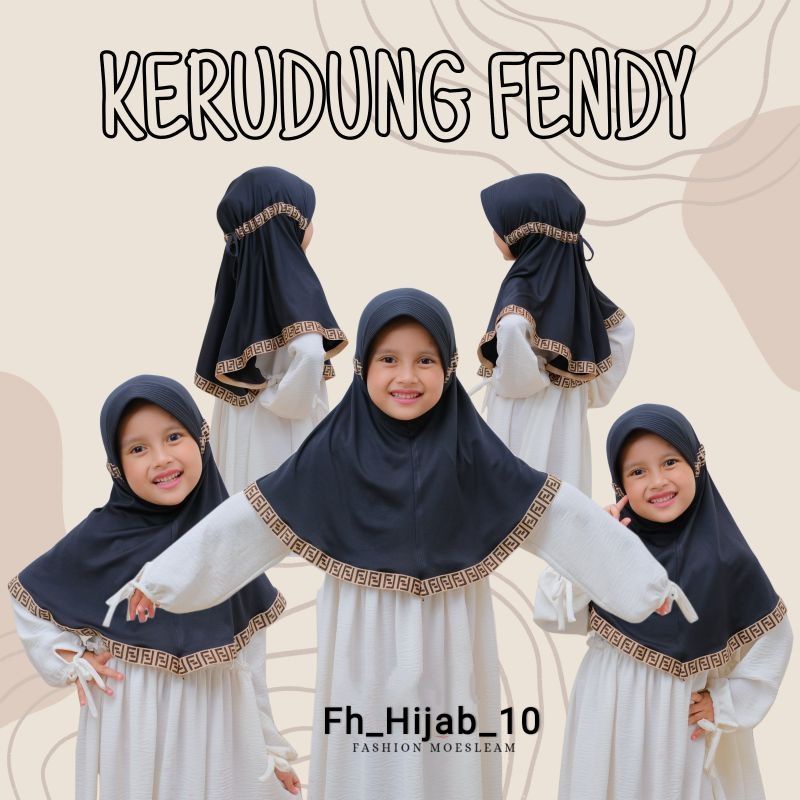 Kerudung Fendy Anak Instant Premium 3-6 Tahun Terbaru |Jilbab Lucu Bayi Perempuan Sekolah Tk |Hijab Tanggung Baby Sd Bahan Jersey Lembut Adem