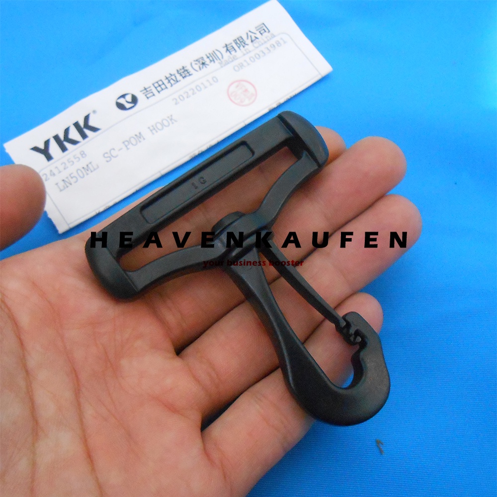 Kait Pengait Hook YKK 5 cm Warna Hitam MAterial Poly Acetal POM Kuat Bagus High Quality