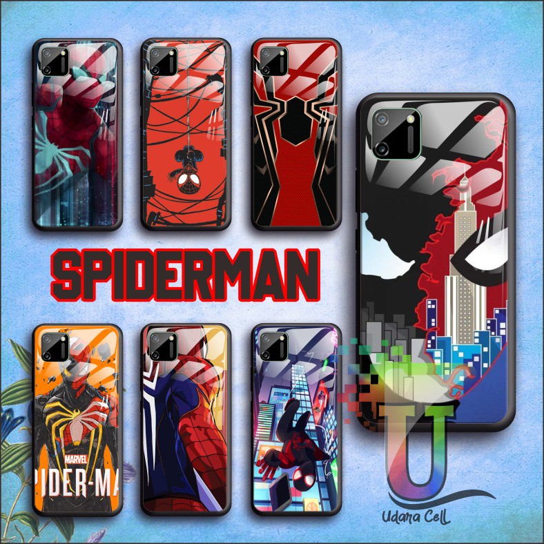 UC Case softcase Silikon Spiderman back case glass realme c1 c2 c3 3pro x xt 2 5 5pro 6 6pro etc