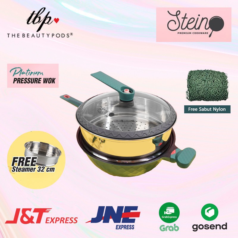 Steincookware Wok Platinum Pressure Cooker Free Sabut Nylon