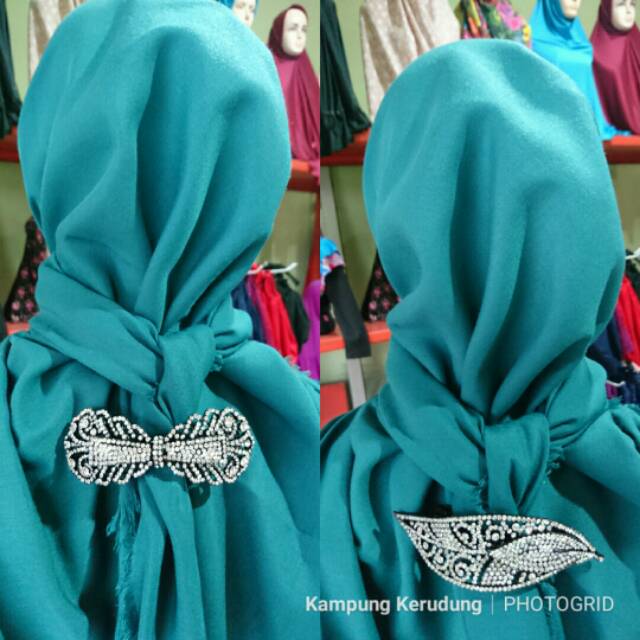 Jepit Belakang Jilbab Rambut Permata Mewah Bros Otomatis Jilbab Hijab Segiempat Pasmina