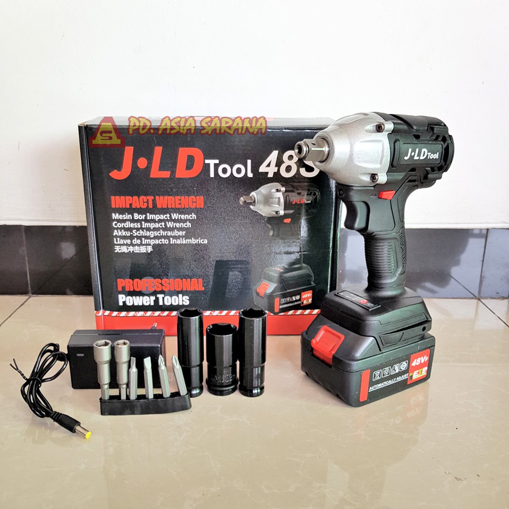 MESIN BOR TANGAN / JLD 48S CORDLESS IMPACT WRENCH BRUSHLESS / Cordless Impact Wrench 48V Brushless JLD 48S Mesin Bor Impact Baut Baterai 48volt