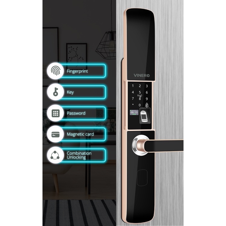 Vinero Astro Automatic Smart Lock Number HD Display With Doorbell