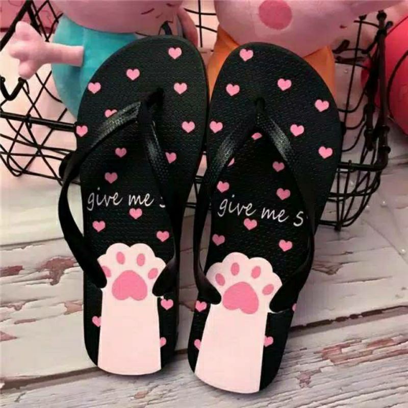 Sandal Jepit Flip Flop Kaki Kucing