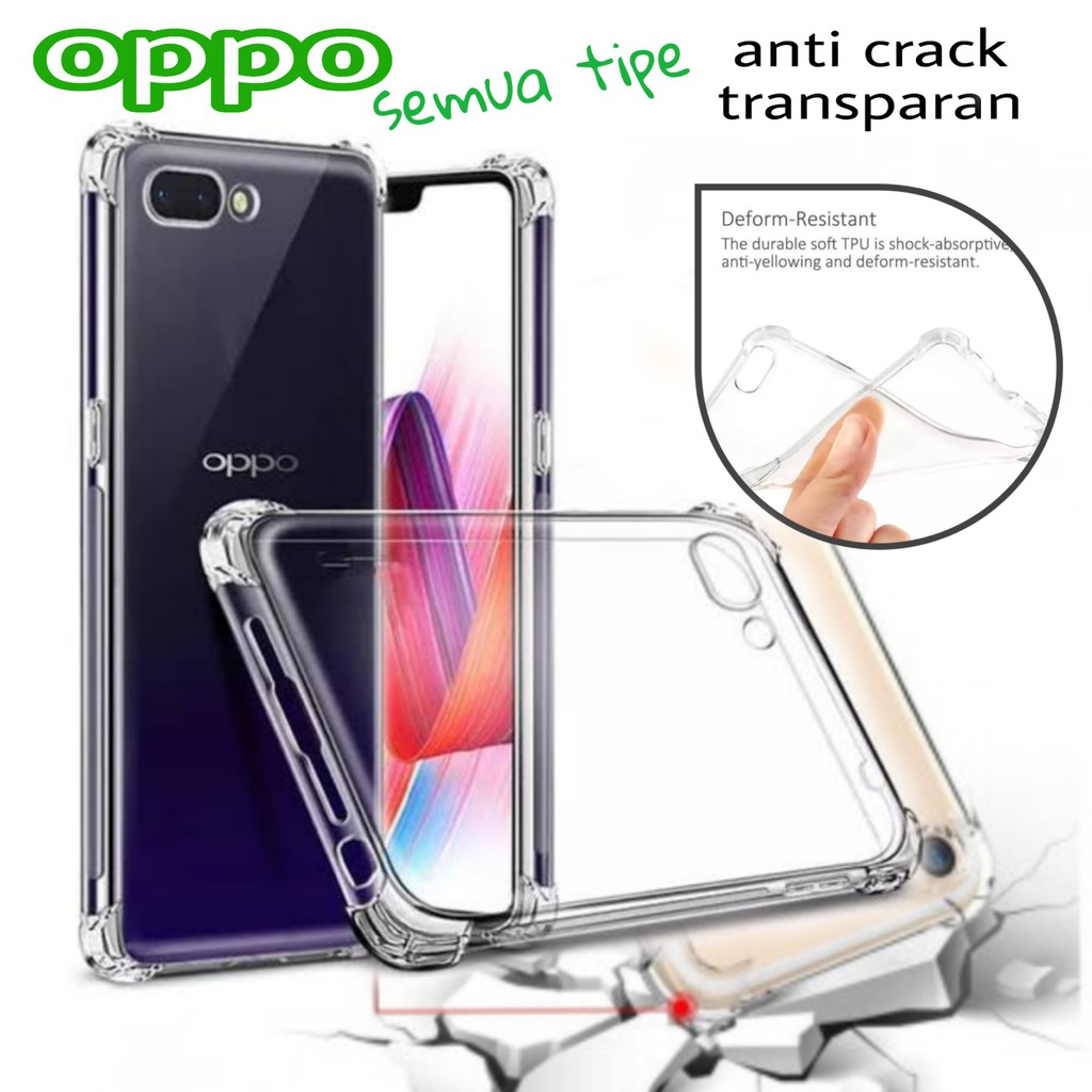 Anti crack CASE OPPO SERI F all tipe F1S/F11 PRO/F9/F7/F5/F3 PLUS - softcase silicon transparan