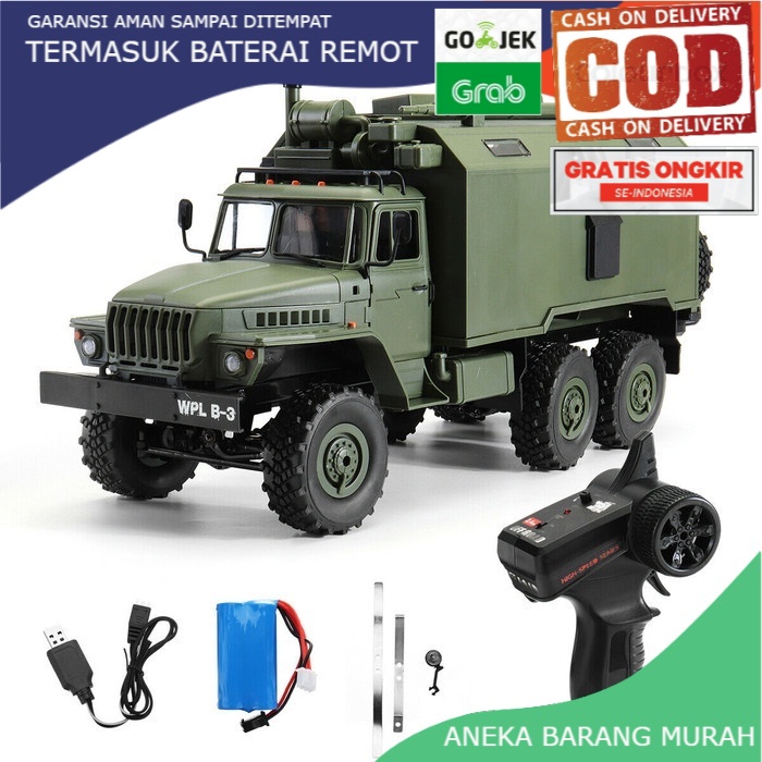 WPL B36 B-36 Propo Military Truck Ural 1/16 2.4G 6 WD RC Car Off-Road RTR Truk Abri offroad 6X6 Asli