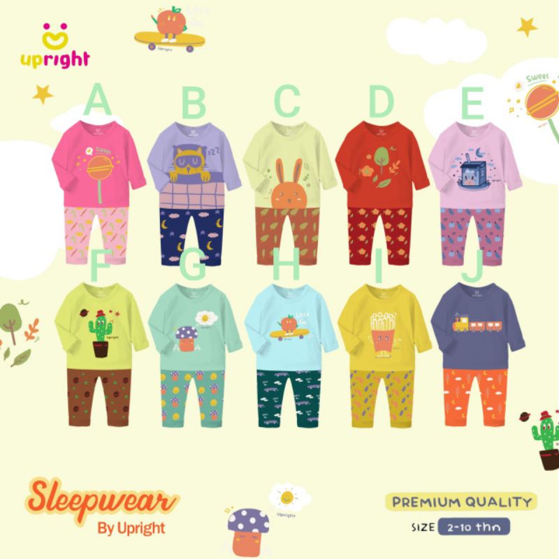 READY STOCK SLEEPWEAR UPRIGHT/SETLAN UPRIGHT/PAJAMAS/SETELAN ANAK UPRIGHT/SETELAN ANAK BRANDED