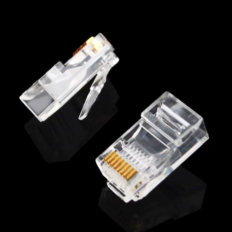 RJ45 8P8C RJ-45 Modular Plug untuk Jaringan CAT5 LAN Profesional dan Berkualitas Tinggi