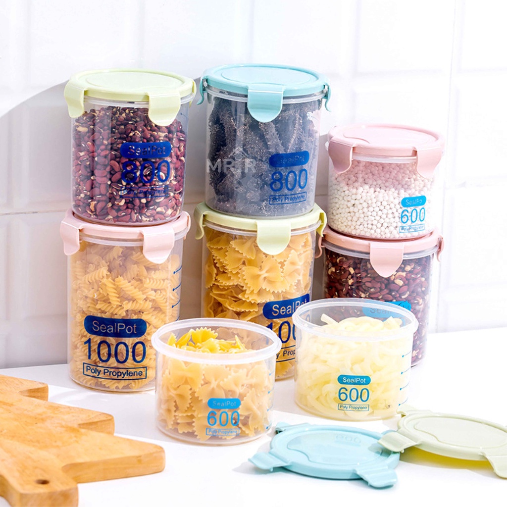 Toples Sealware Tempat Penyimpanan Makanan Kue MPASI Susu Bahan PP Food Grade Toples Transparan Tempat Nyimpan Makanan Dengan Karet Seal