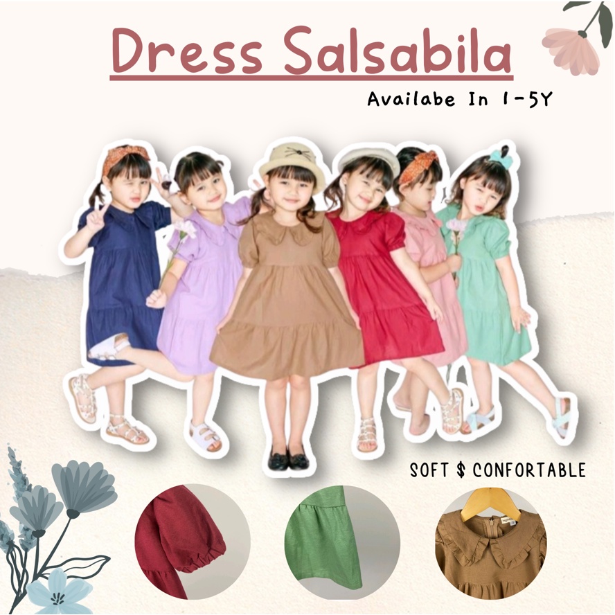 Dress Anak SMILEE Linen Salsabila Size 1-5Thn / Dress anak perempuan Lucu CBKS S23