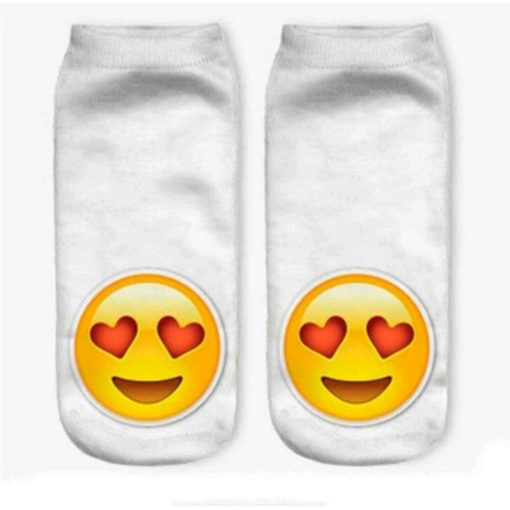 Kaos Kaki 3D Socks Sock Putih Emoticon
