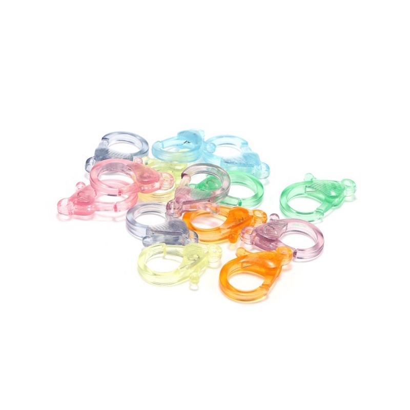 Lobster Clasp Gantungan Kokot Kait Plastik 25mm warna transparan [harga 1pcs]