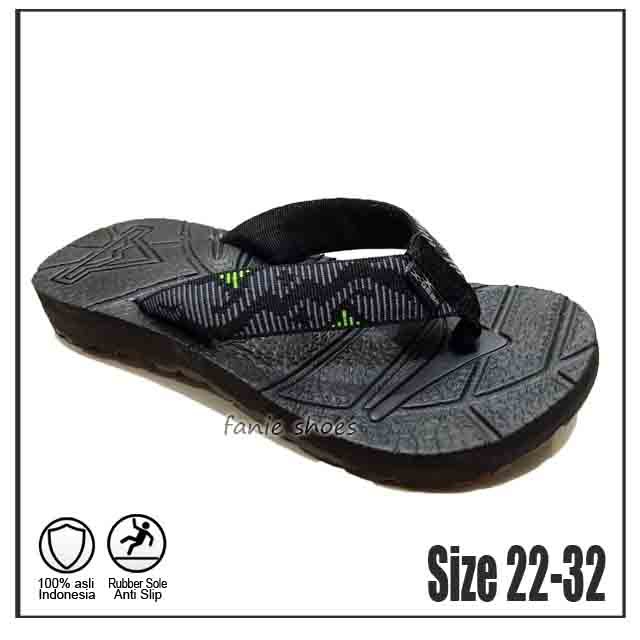 X-gear 22-30 Sandal Anak Karet Remaja Laki Dewasa / Sandal Jepit Hitam Laki / Sandal Murah Laki