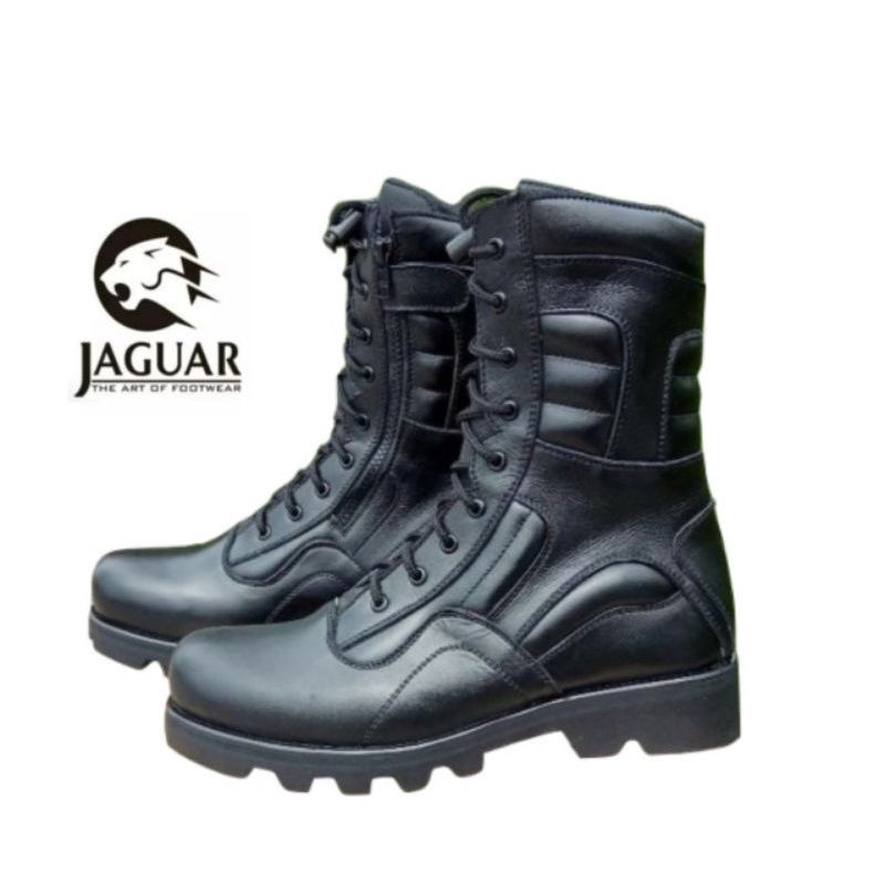 Sepatu pdl TNI POLRI bahan full kulit sol radial merk jaguar