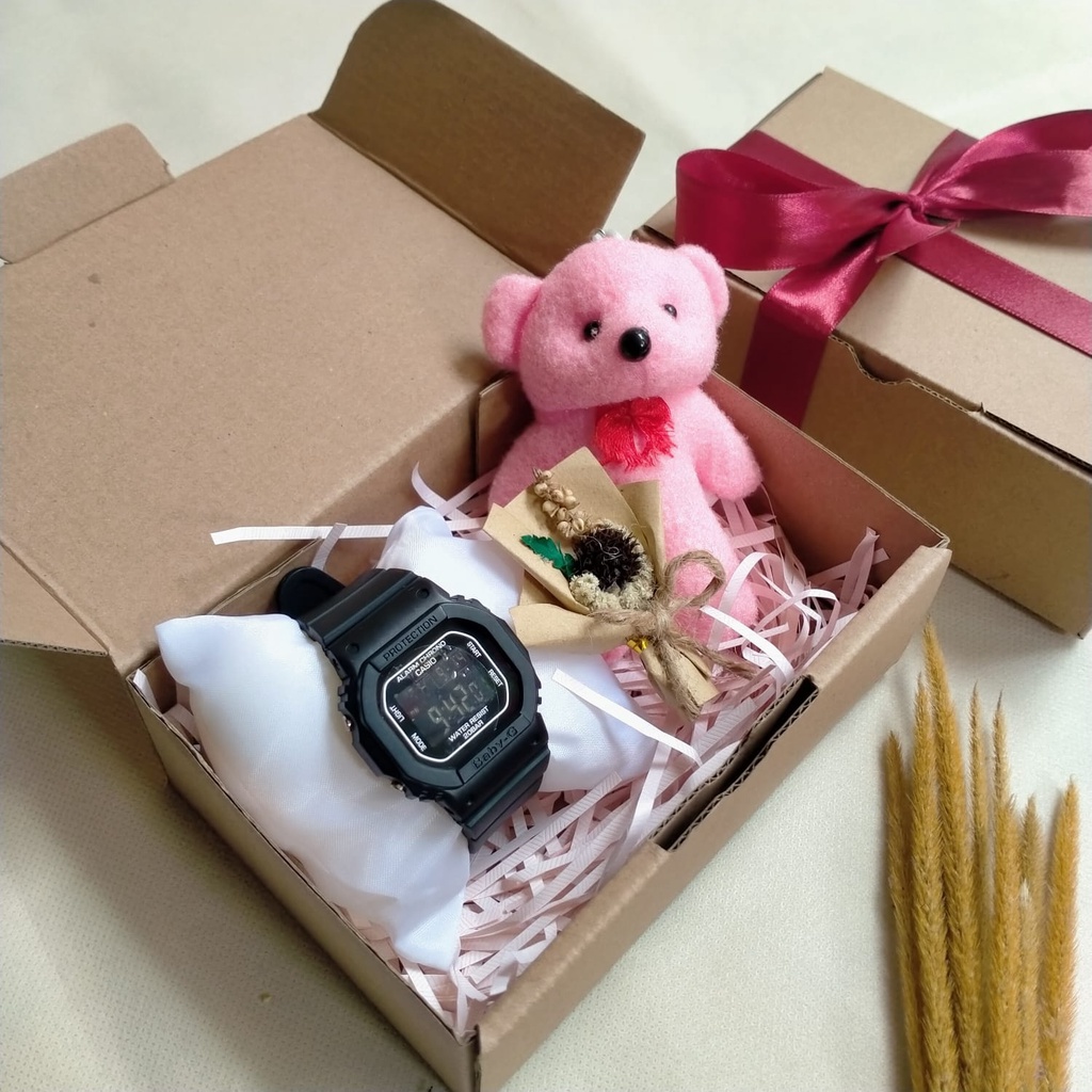 ❤️(PAKET B) GIFTBOX HAMPERS JAM TANGAN CEWEK sport kado ulang tahun spesial ucapan hadiah wisuda buket bunga murah cantik