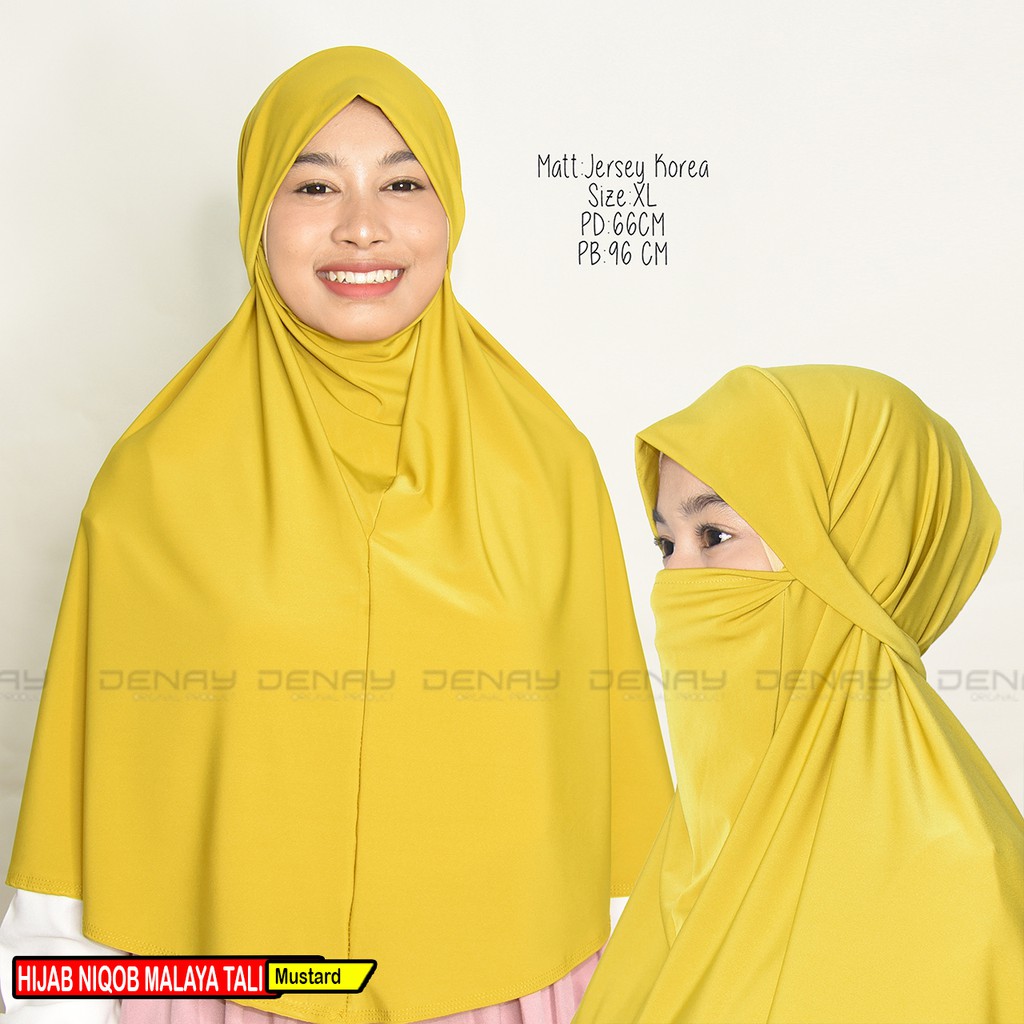 TOKODENAY - Hijab Masker - Niqab Malaya 2in1 - Bahan Jersey - Jilbab Wanita Muslimah - Best Seller