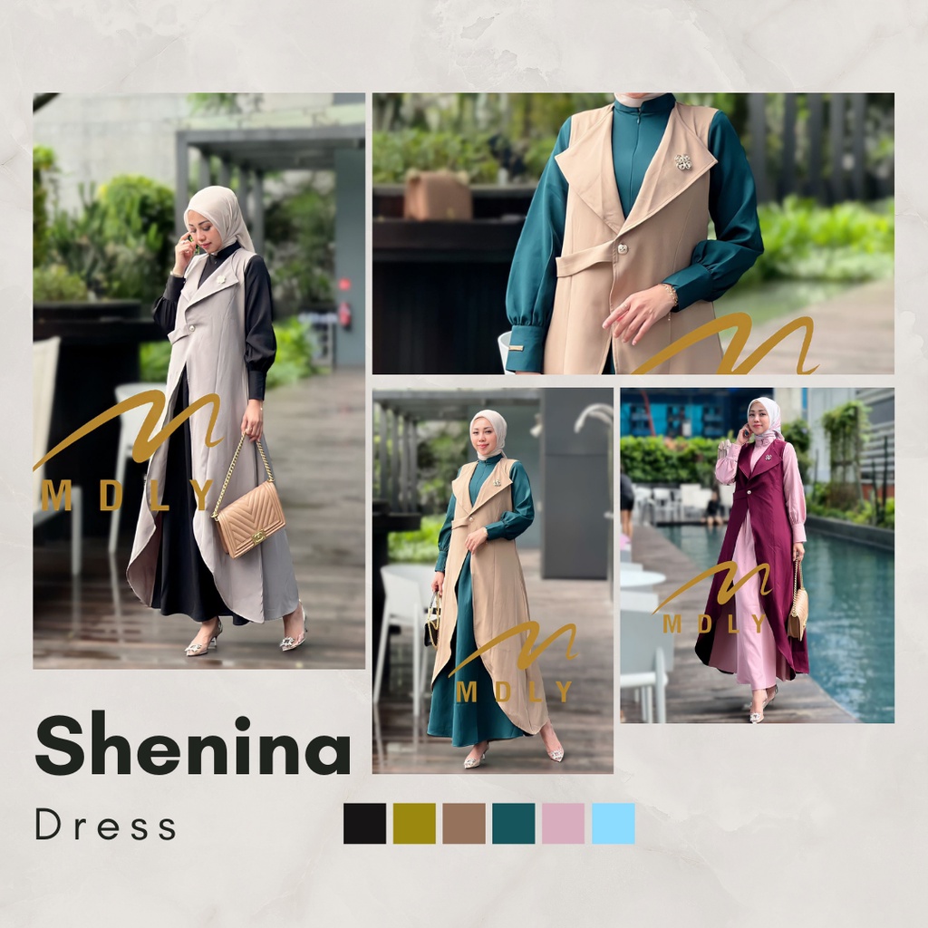 Fashion Muslim Terbaru Baju Gamis Wanita Dress Syari Muslimah Dress Casual Mdly Gold Busui Frendly W