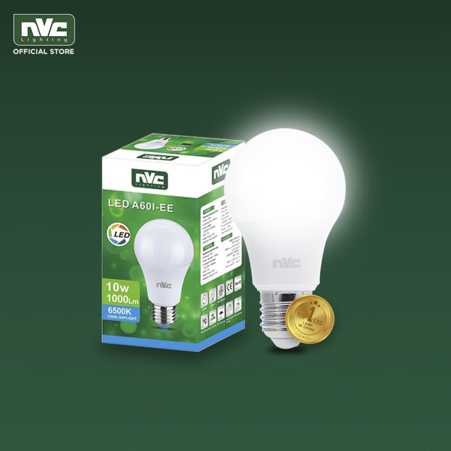 Lampu LED NVC-A60I-EE / Warna Putih 10 Watt / Bohlam Murah Hemat Listrik