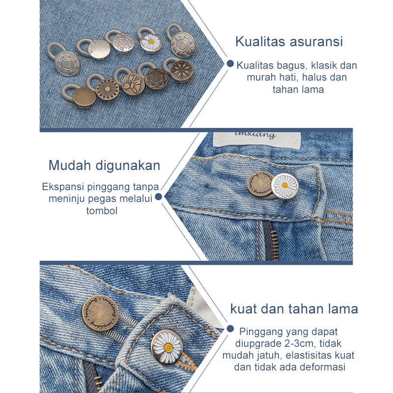 COD✨Pembesar Kancing Celana Jeans Dilepas Tombol Peluncuran Teleskopik Adjustable Universal Buckle Extended