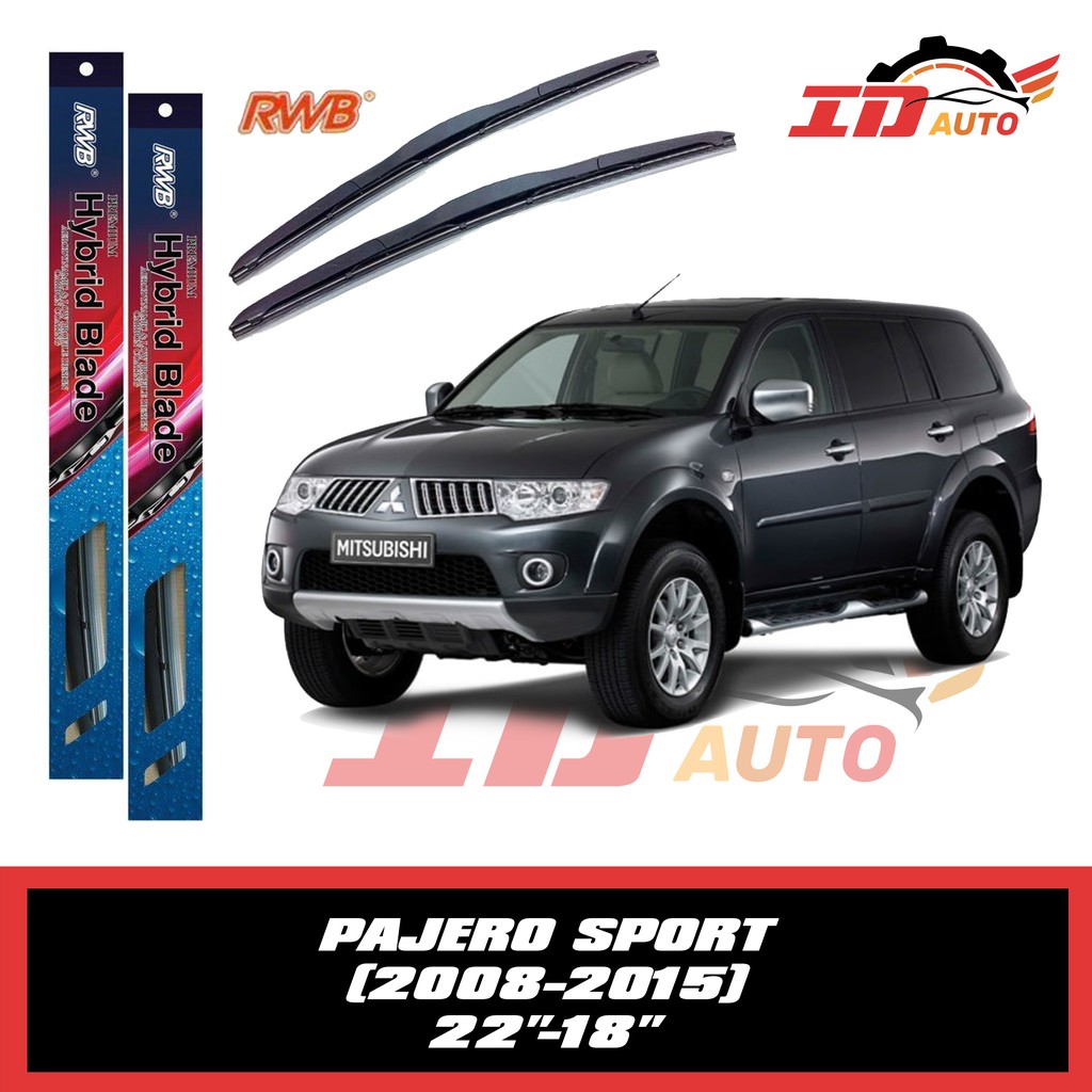 WIPER PAJERO SPORT SET 2008-2015 UKURAN 22 DAN 18 MERK RWB