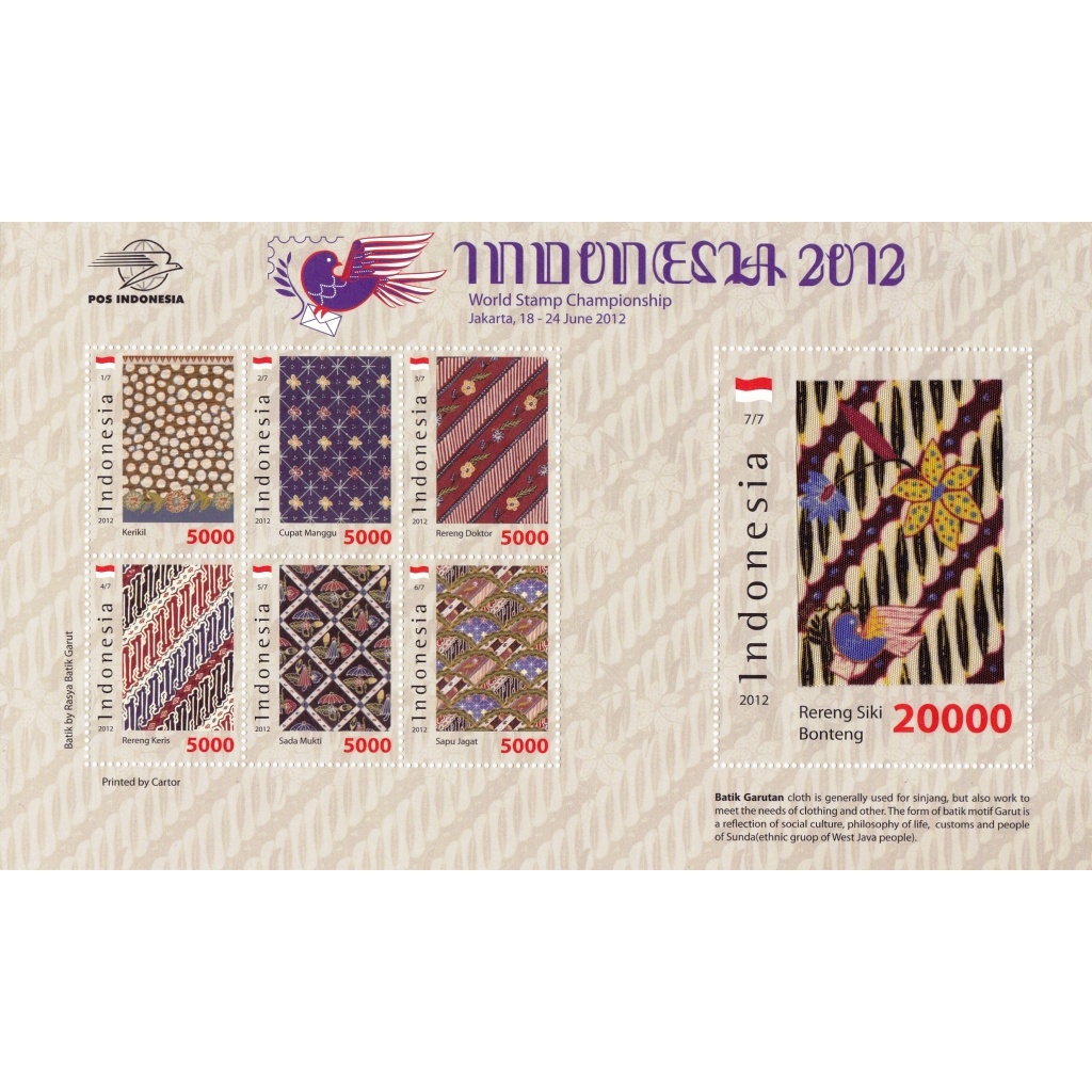 

Perangko Indonesia 2012 Batik Souvenir sheet MNH