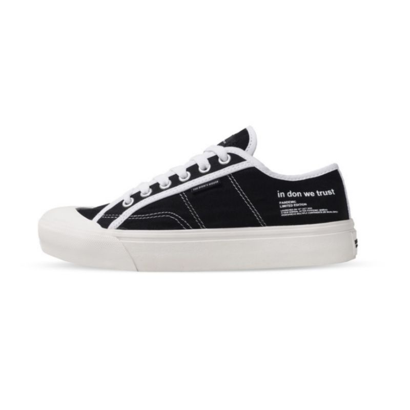 The Don's House Pandemic Bw Low - Sepatu Sneaker Canvas Hitam Putih
