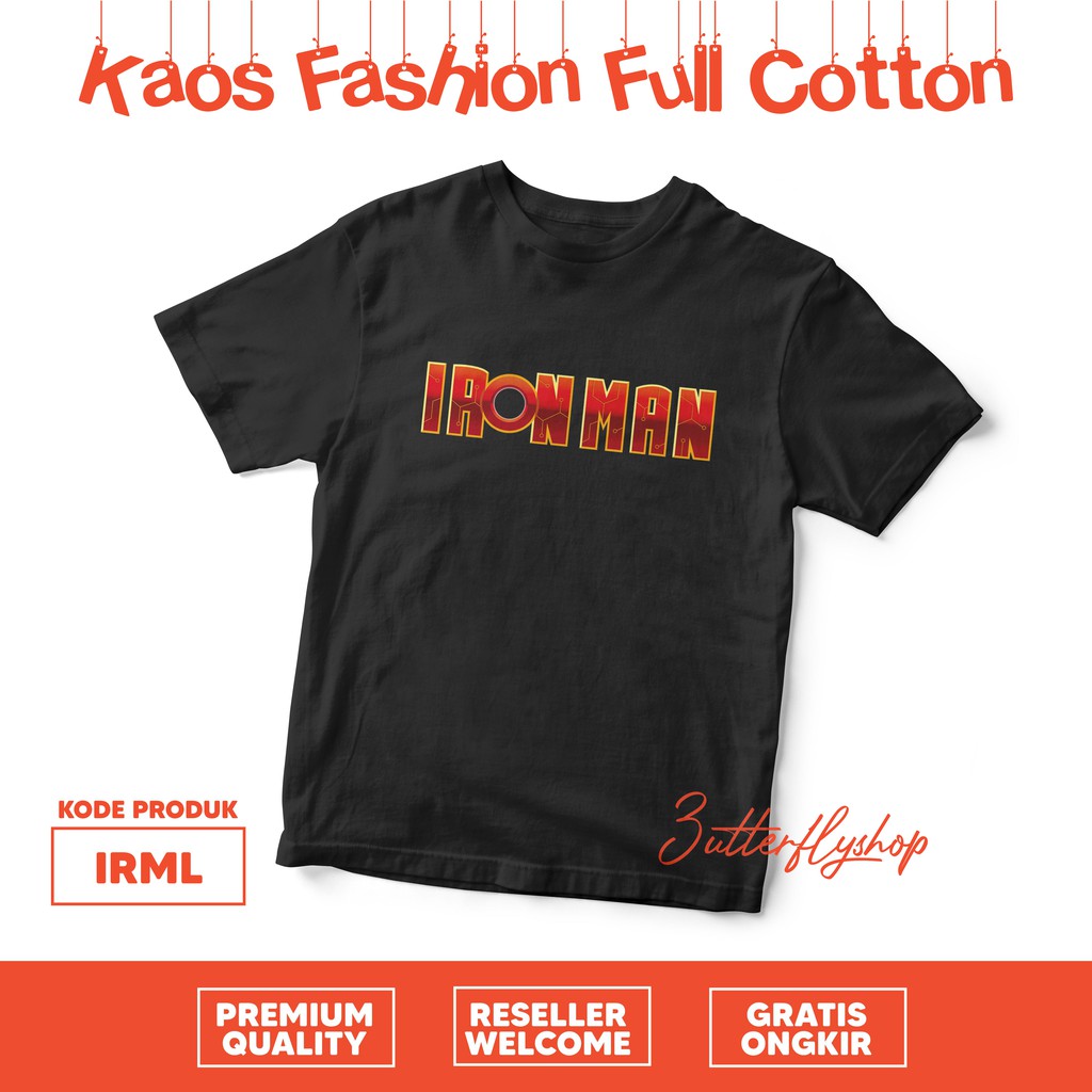 [KAOS ANAK] iron-man stark laki full cotton katun 30s murah nyaman premium quality