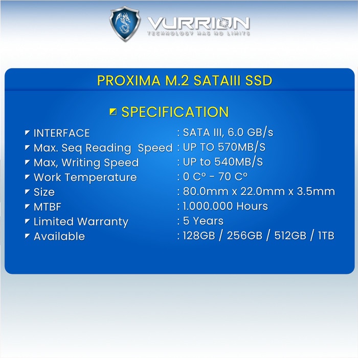 SSD VURRION PROXIMA M.2 SATA 128GB / SSD 128GB