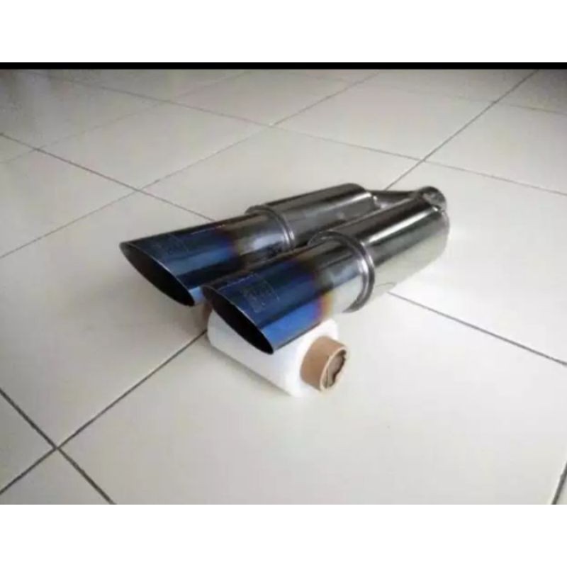 Knalpot mobil hks cabang biru panjang
