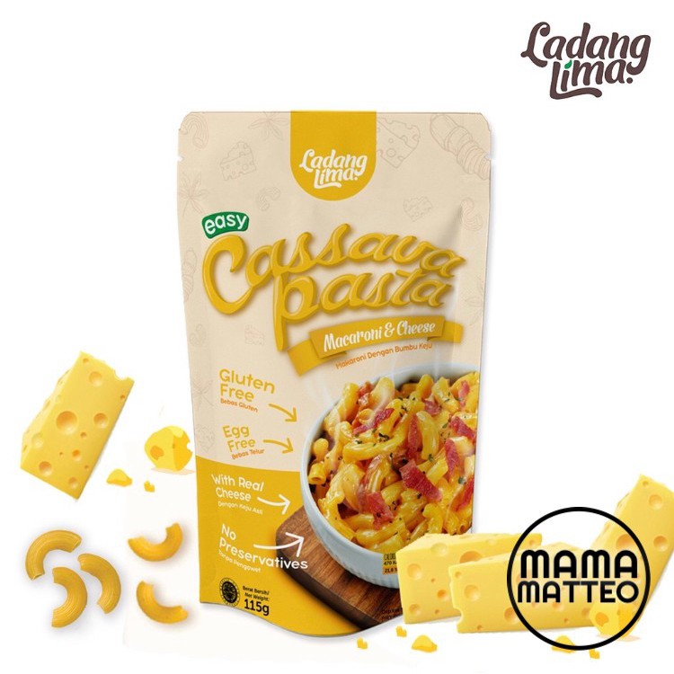 Ladang Lima Cassava Pasta Mac n Cheese 115gr / Bolognese 155gr / Fusili 100gr / BANDUNG