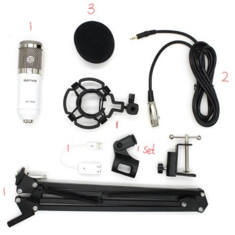 Paket Hemat Komplit  Youtuber dan Vlogger Mikrofon Kondenser Phantom