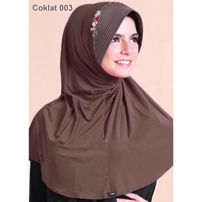 Jilbab Hijab Kerudung ZOYA MARSHA HL GLAM AASHIRIYA - Coklat