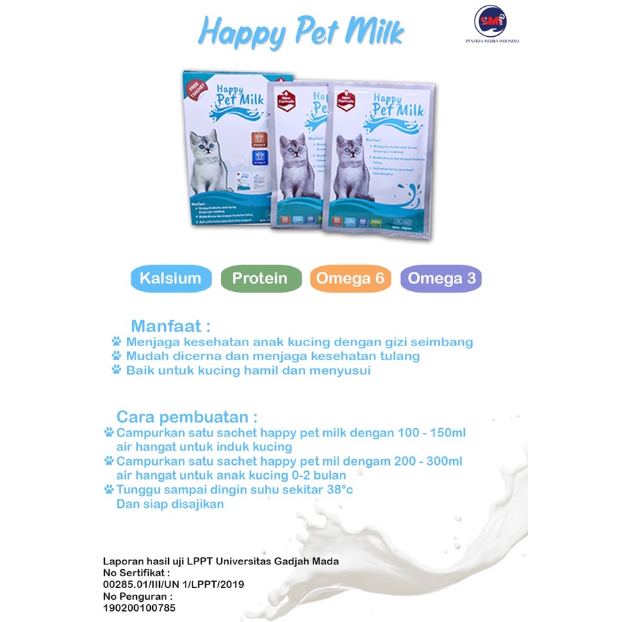 Happy Pet Milk Susu Kucing 1 Sachet